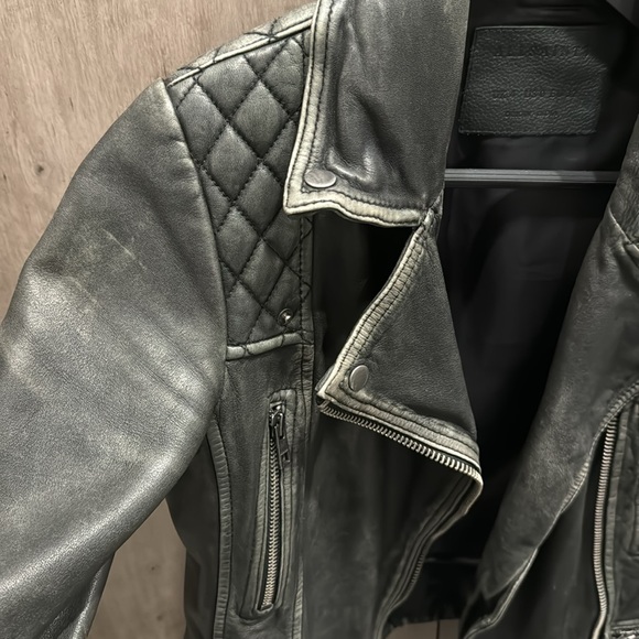 All Saint Leather Moto Jacket Size US0 - Picture 3 of 4